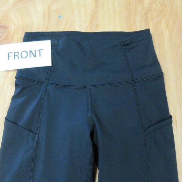 LULULEMON Fast Free Crop II Nulux 19" Womens Sz 2 Black Leggings Yoga Running - Picture 8 of 12